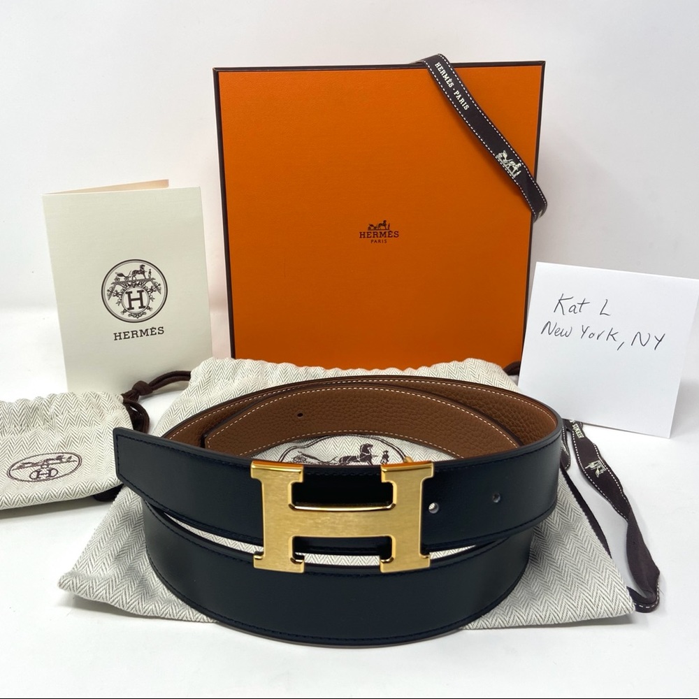 Authentic Hermes Constance H Belt Buckle & Reversible Leather Strap 32mm